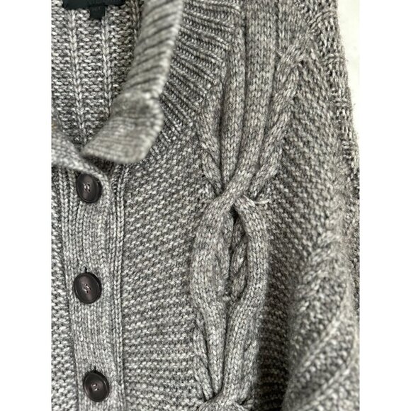 INTERMIX Wool Blend Knitted Jacket Cardigan Oversized Beige Size Large - Picture 7 of 9